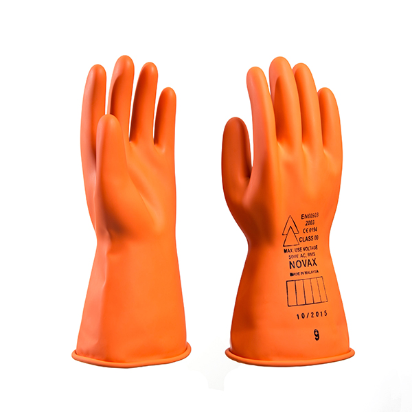 Novax 170-00-11/10 Class 00 (500V) Low Voltage Insulated Electrical Gloves  11 Yellow Size 10