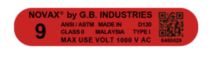 NOVAX ASTM label with QR